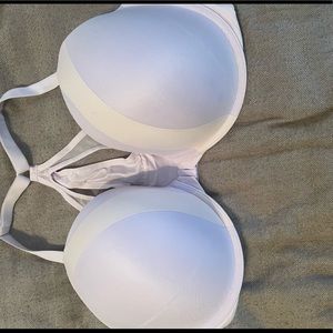 VS lavender cream front close racerback bra sz 38DDD